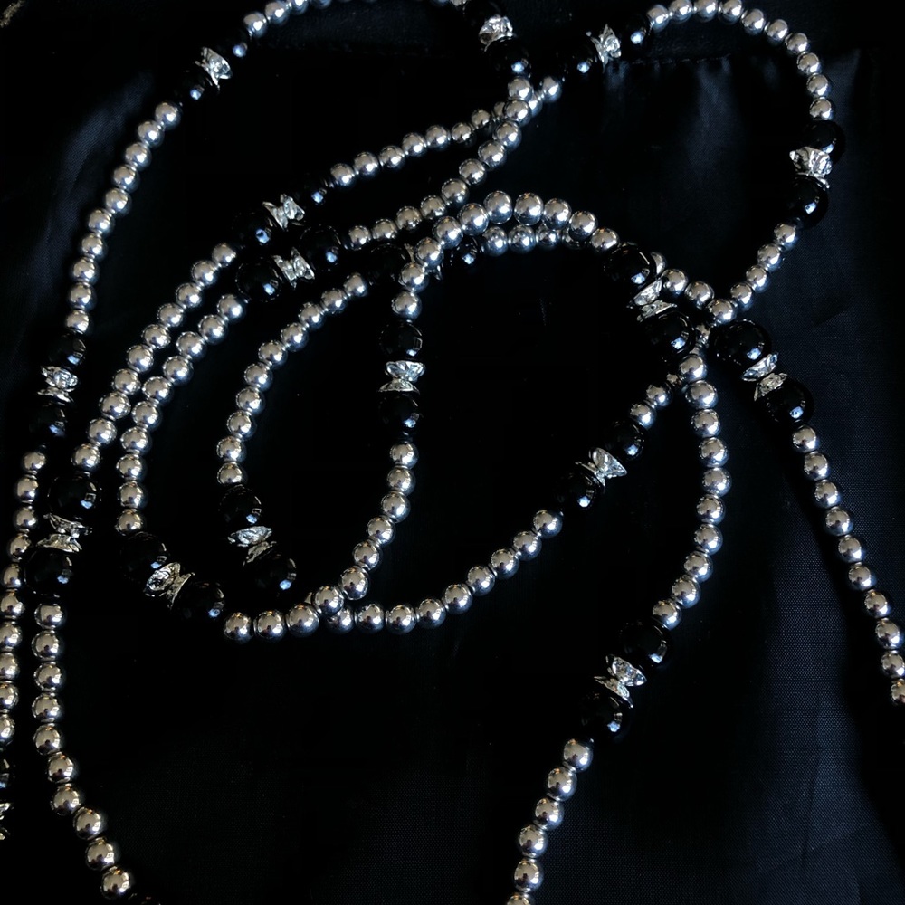 Chrome bead scarf